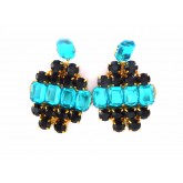 Black Blue Earrings